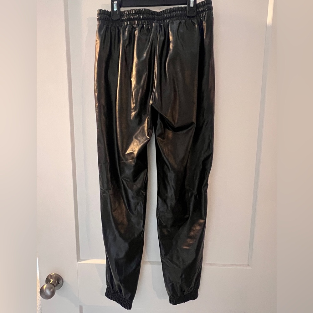 Faux Leather Joggers, Size: Small, Color: Black